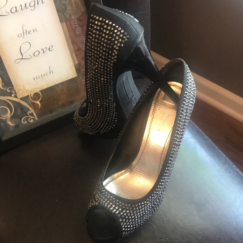Classic Rhinestone Peep-toe Heel - Picture 2 of 7